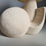 Albert Tormos style sculpture lamp in white stone / 60s / art / artisanal work / Mid-Century / France / 20th century