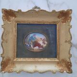 Peinture émaillée/sous verre - Ancien - Signé