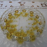 Vide poche en verre pois jaune