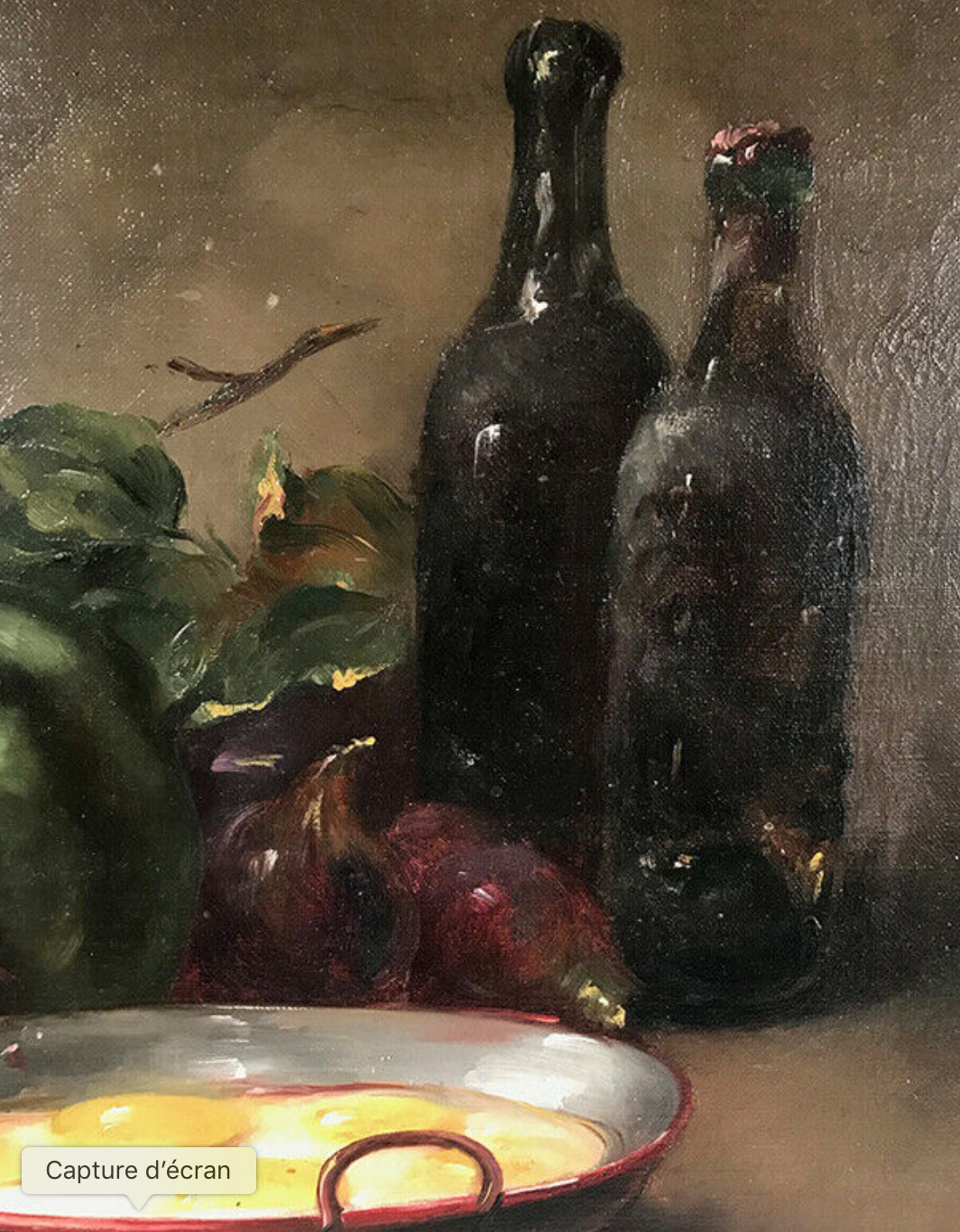 Oil on canvas, still life by Dubouchet