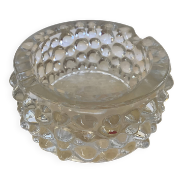 Bubble ashtray pocket emptier in molded glass