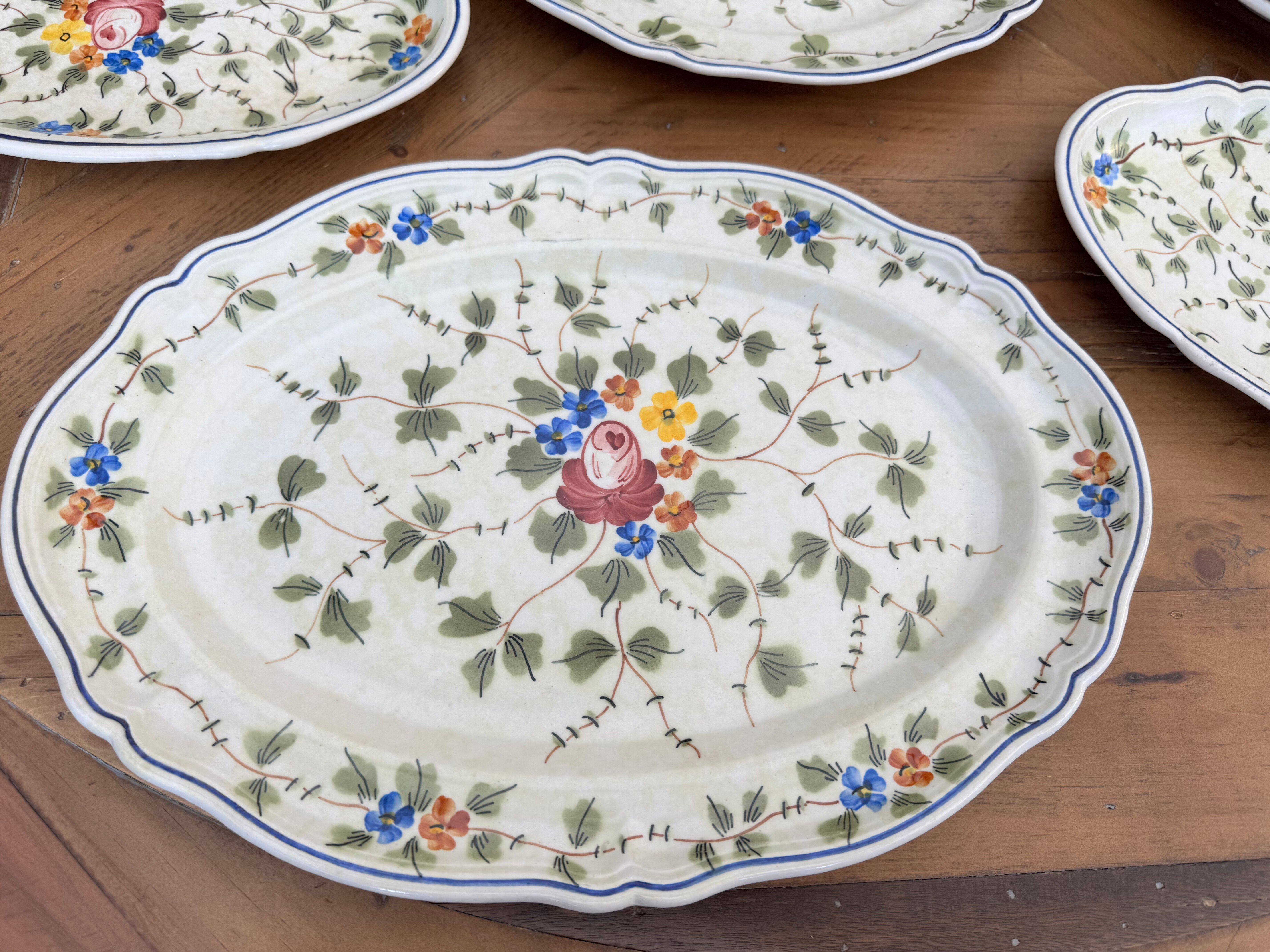 Vintage tableware service from Longchamp, France, 1950, Set of 27