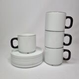 Set of four Friesland Germany porcelain coffee cups in Art Deco style