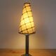 Vintage table lamp in bluish grey ceramic – Conical lampshade in Scottish tartan – 1970s/80s
