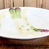 3 assiettes à asperges barbotine Luneville