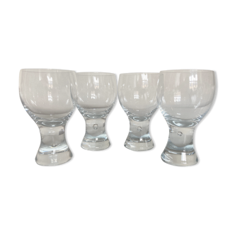 Set of 4 glasses Rondo by Kosta Boda Sweden 1970