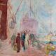 Oil on canvas representing the port of Nantes by J. Levy 20th century