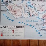 Carte d'école ancienne "L'Afrique noire"