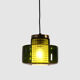 Green glass pendant lamp with crystal by Carl Fagerlund for Orrefors