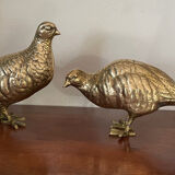 Vintage brass bird pair