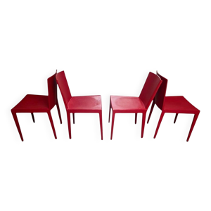 Suite de 4 chaises en - cuir