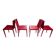 Set of 4 red saddle leather chairs - Matteo Grassi - Circa 1980