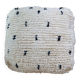 Pouf marocain berbère blanc à pois bohème