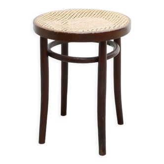 Tabouret canné vintage en bois