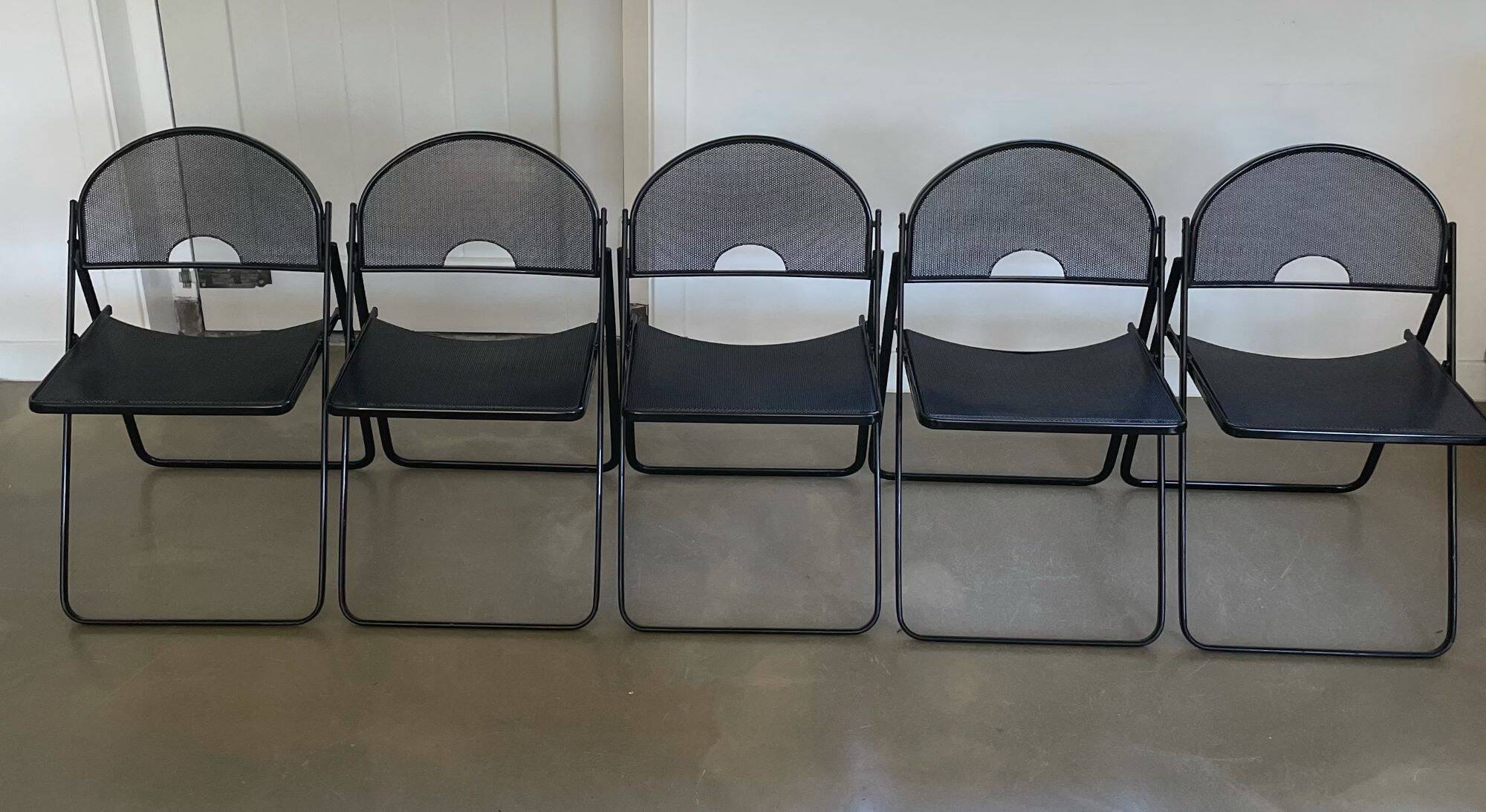 5 chaises pliantes vintage par Fly line, Italie