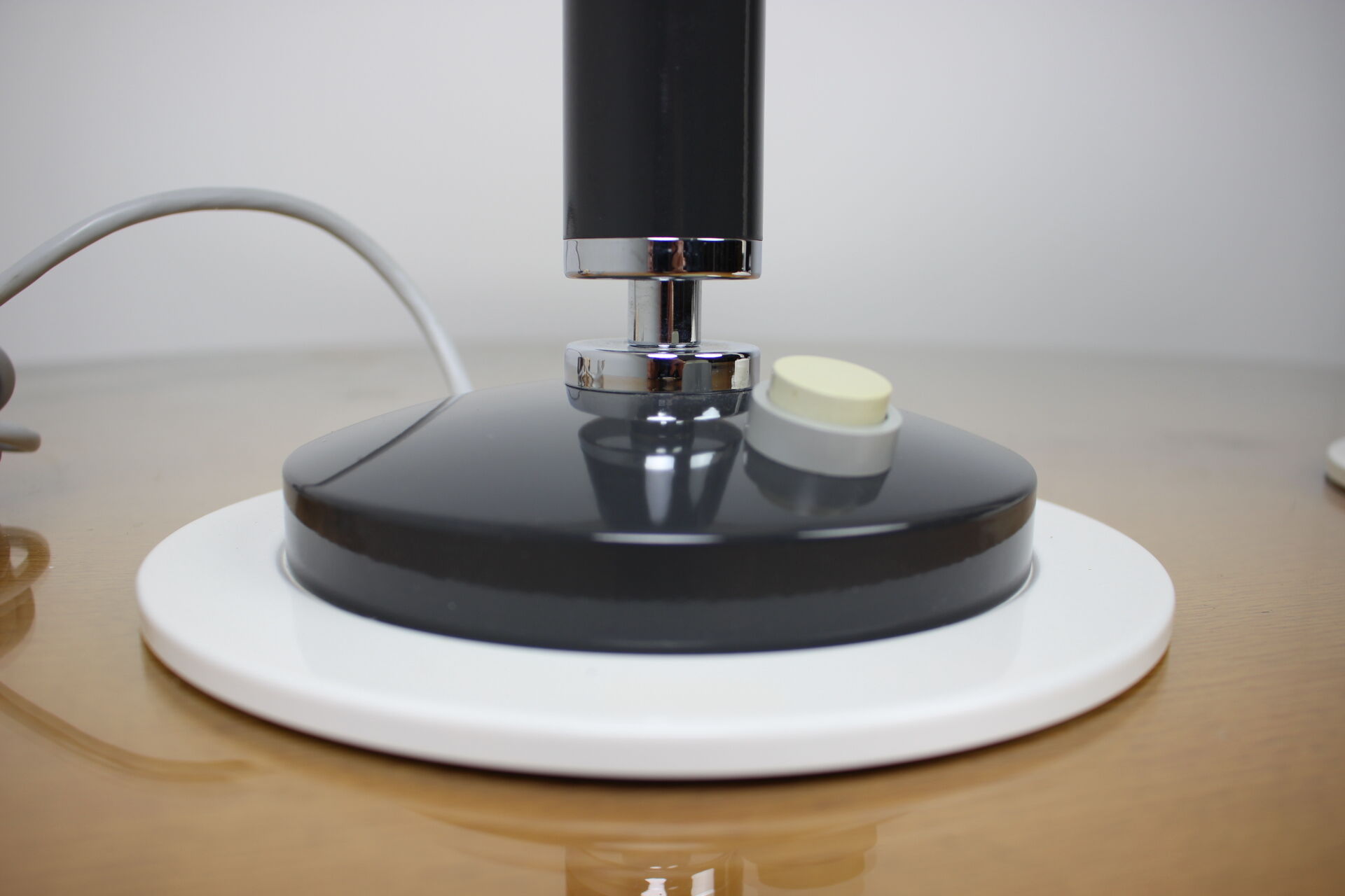 Set of two rare black & white table lamps/ Napako, 1960's