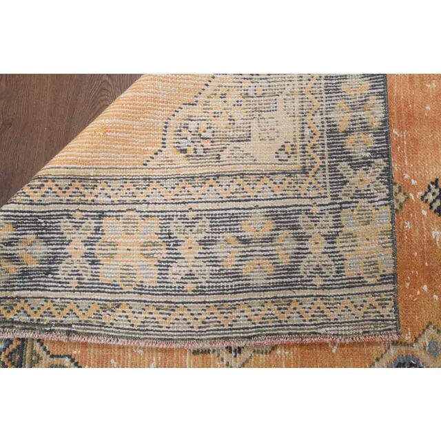 Vintage Turkish Hand-Knotted Runner 125x340