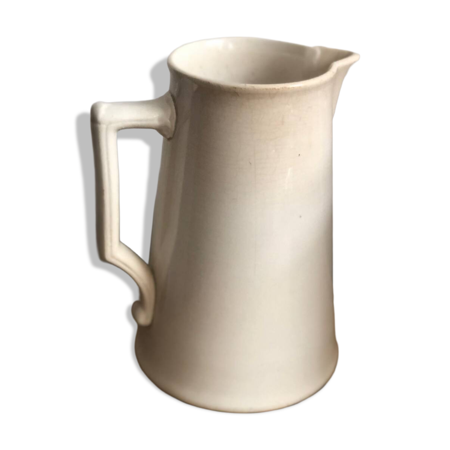 Old Digoin and Sarreguemines shabby white jug