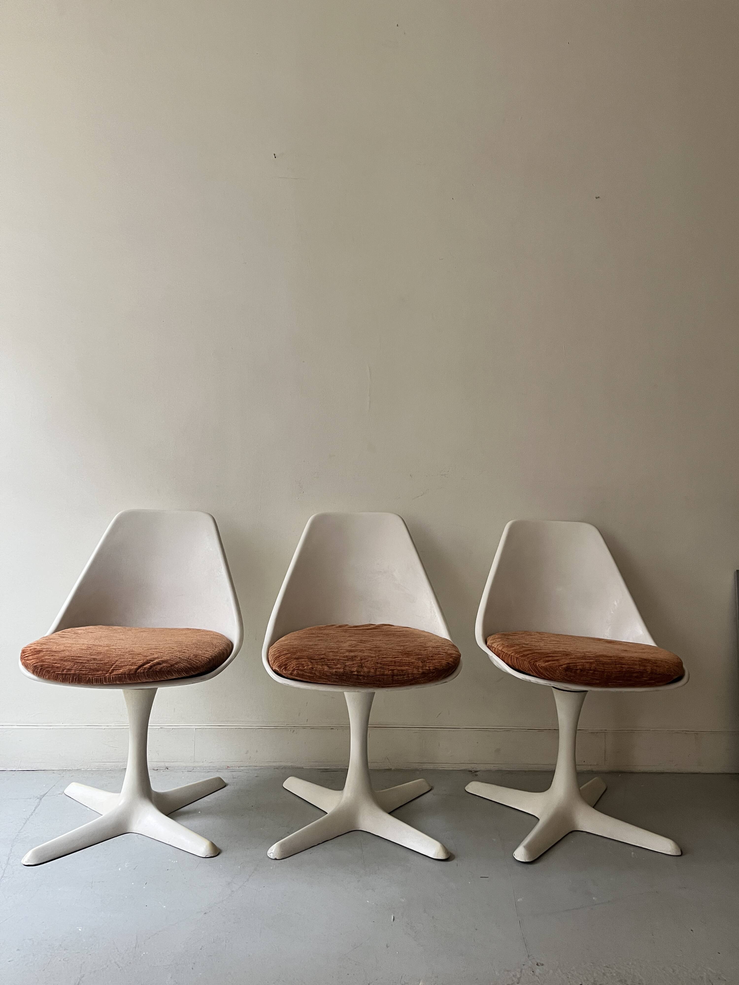Set de 3 chaises tulipe par Maurice Burke pour Arkana, design 1970