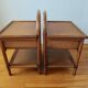 Pair of vintage rattan and cane bedside tables, 1970s