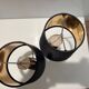 Paire Lampes de Table Style Empire Bronze Patiné Noir Montures Dorées
