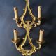 Pair of Louis XVI bronze wall sconces Lucien Gau Paris vintage