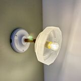 Vintage art deco frosted glass wall lamp with shade
