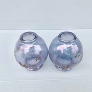 Paire de petits vases art nouveau decor floral émaillé