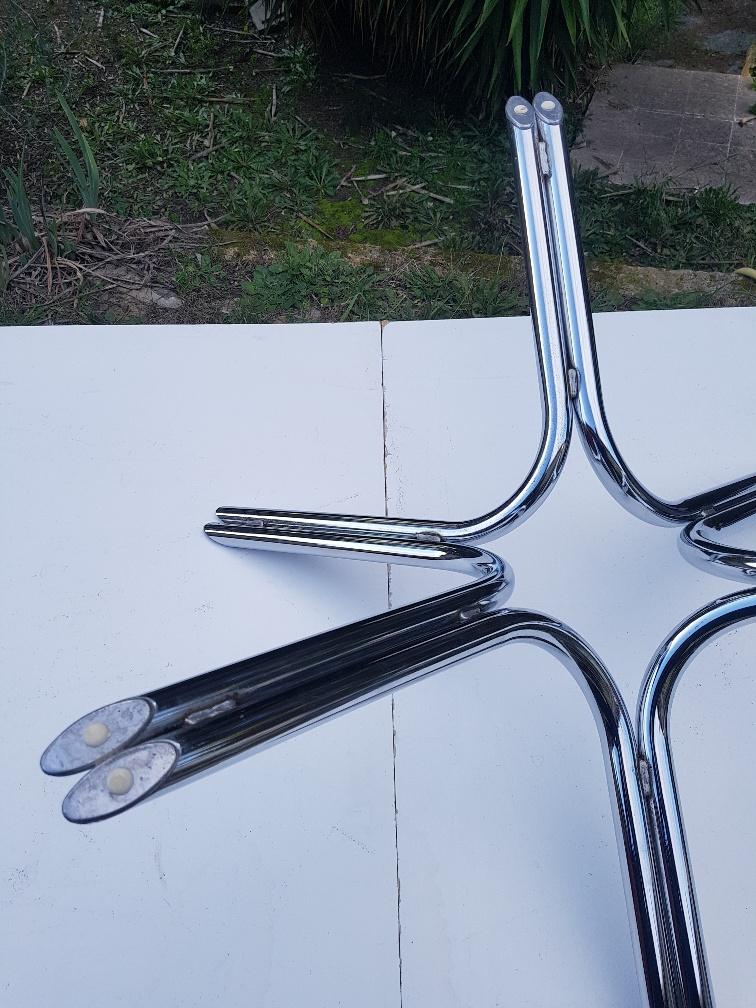 Chrome design coffee table and smoky glass 70s