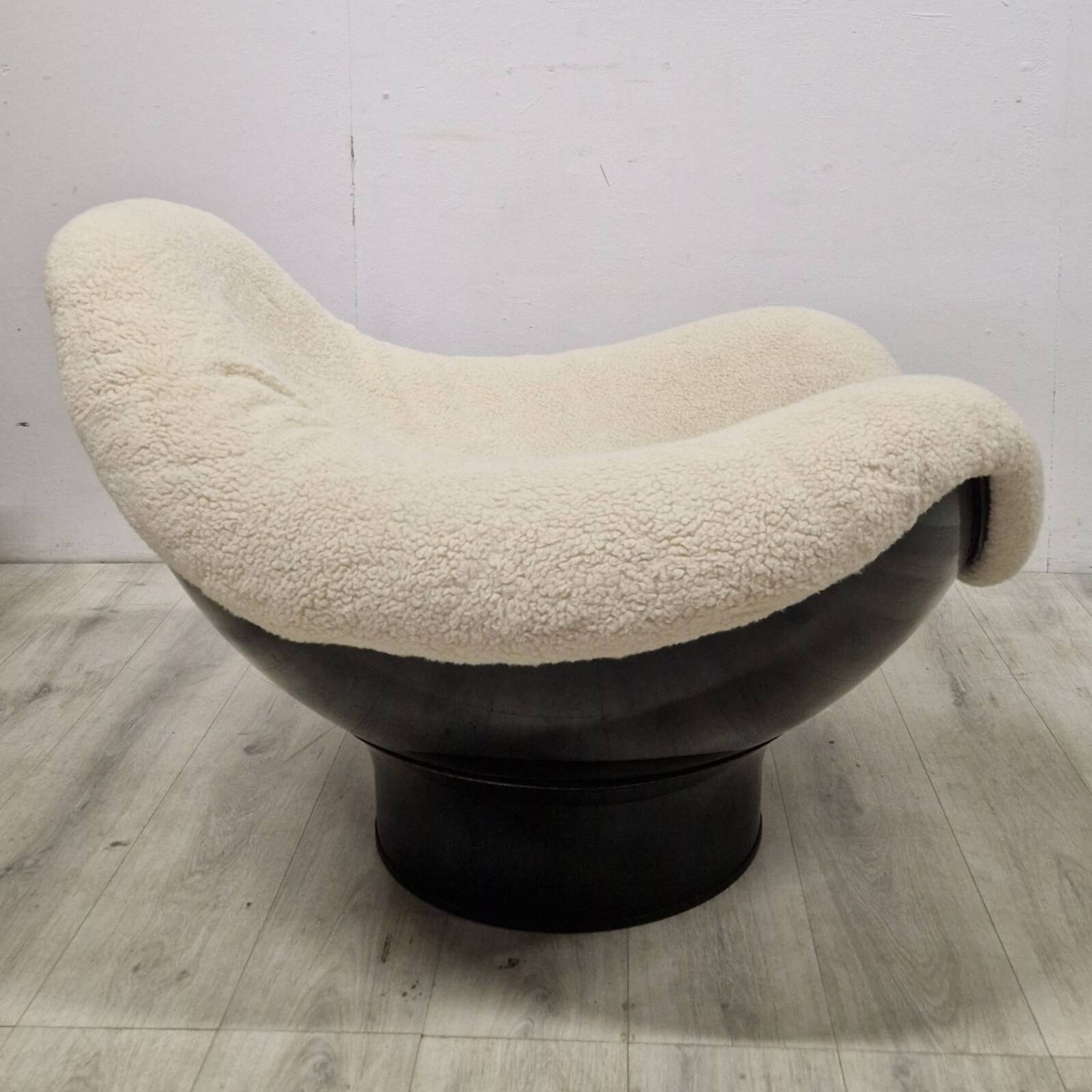 Chaise emblématique de l'ère spatiale Rodica par Mario Brunu pour Comfort, Italie 1960
