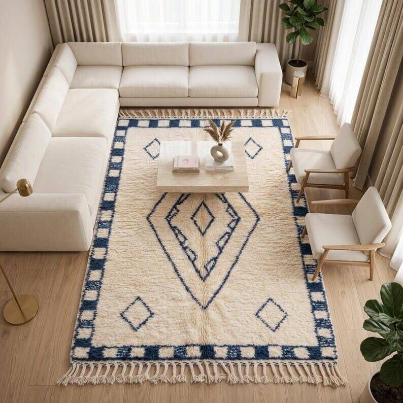 Traditional handcrafted Berber Atlas rug with a magnificent design, 2/3 m.