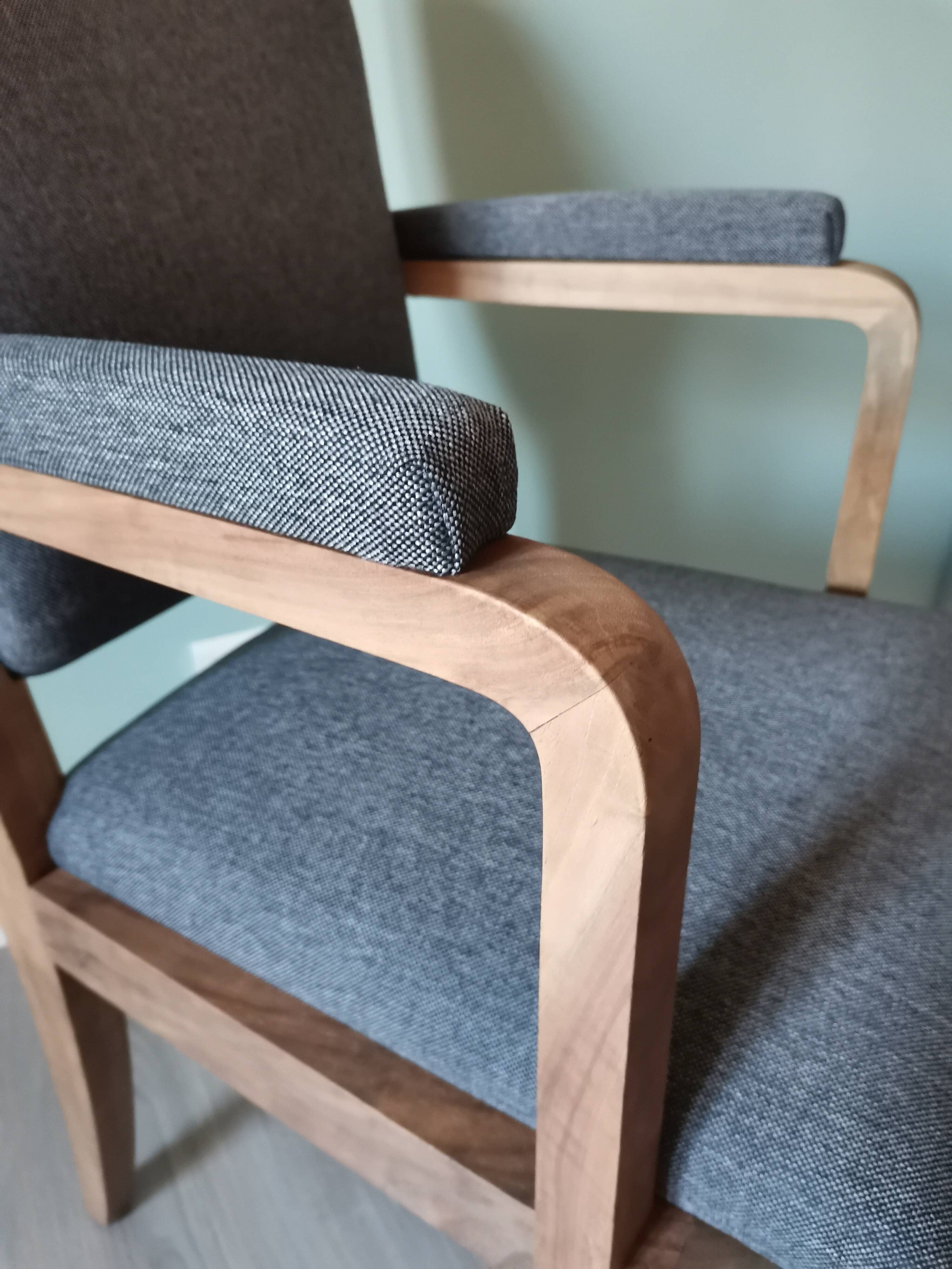 Art Deco grey armchairs