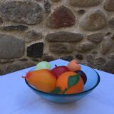 Antique bubbled blown glass salad bowl