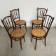 4 anciennes chaises de bistrot début 19 eme Josef Hoffmann bois cannage
