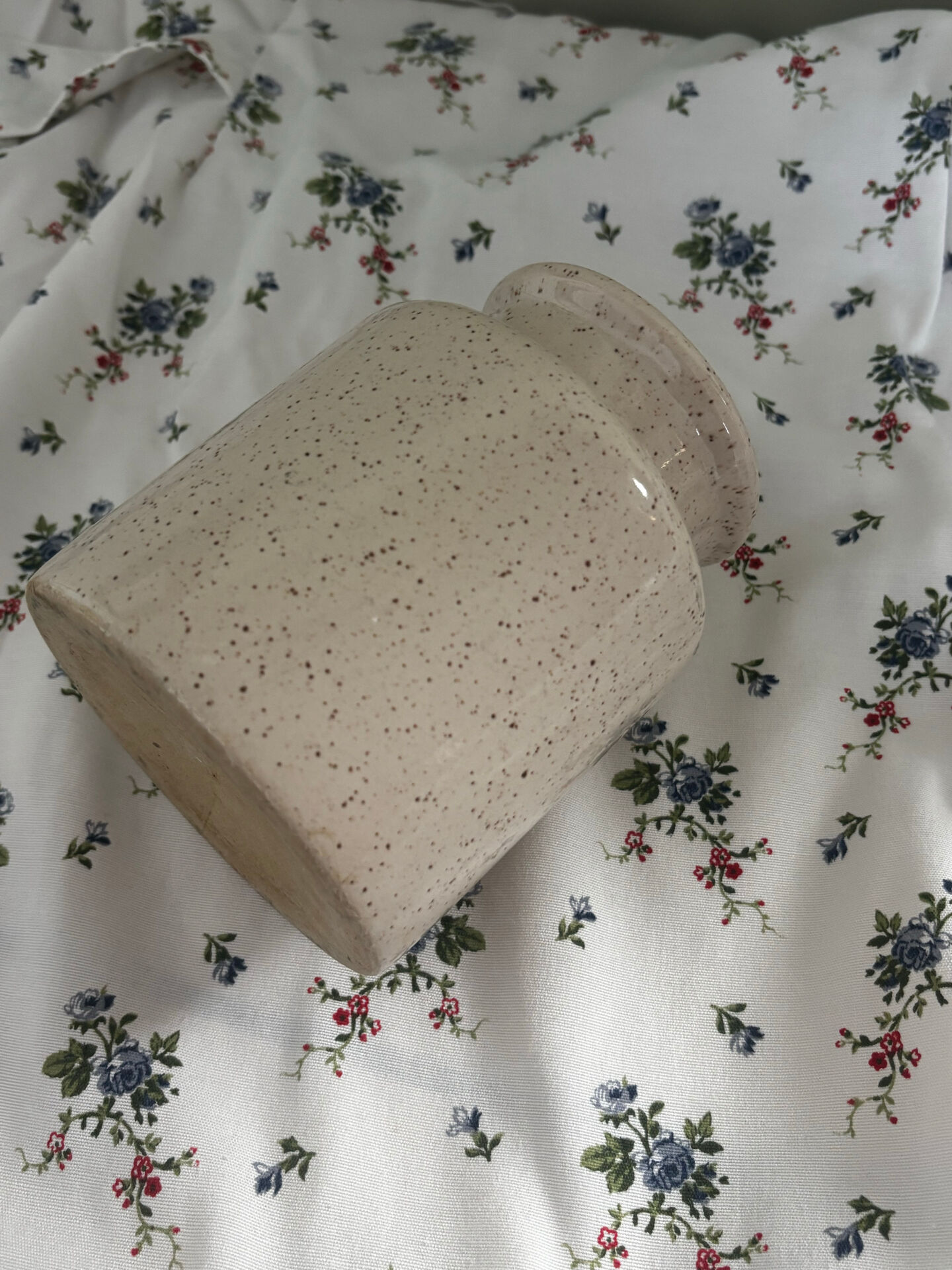 Vintage speckled stoneware pot