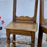 Set of 4 19th century Lorraine chairs in rustic wood