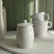 Ancien pot couvert moutardier Creil Montereau