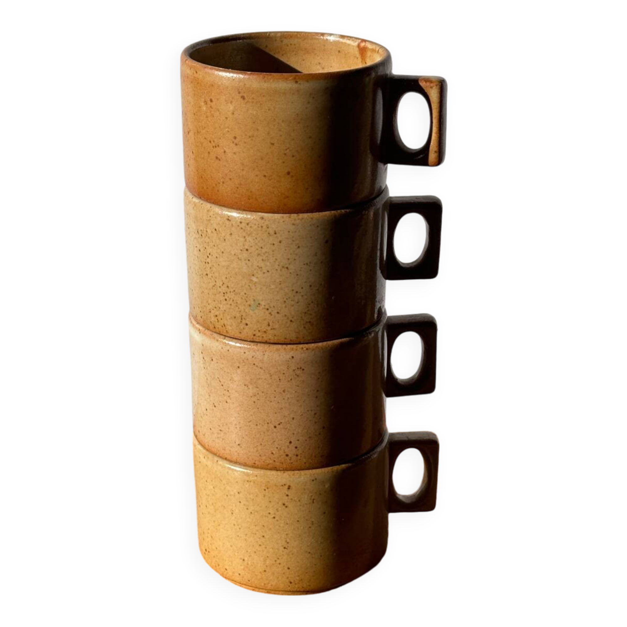 Set of 4 vintage stoneware coffee mugs