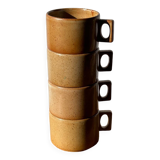 Set of 4 vintage stoneware coffee mugs