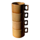 Lot de 4 tasses à café en grès vintage