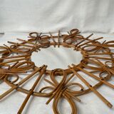 Miroir soleil rotin vintage 58cm