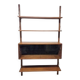 Teak shelving system with glass cabinet, marked made in Denmark, 1960.