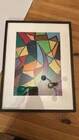 Swedish Oil Pastel on Panel “Ritad 66” by Ann Wazzgren Vintage& Framed 42×31cm