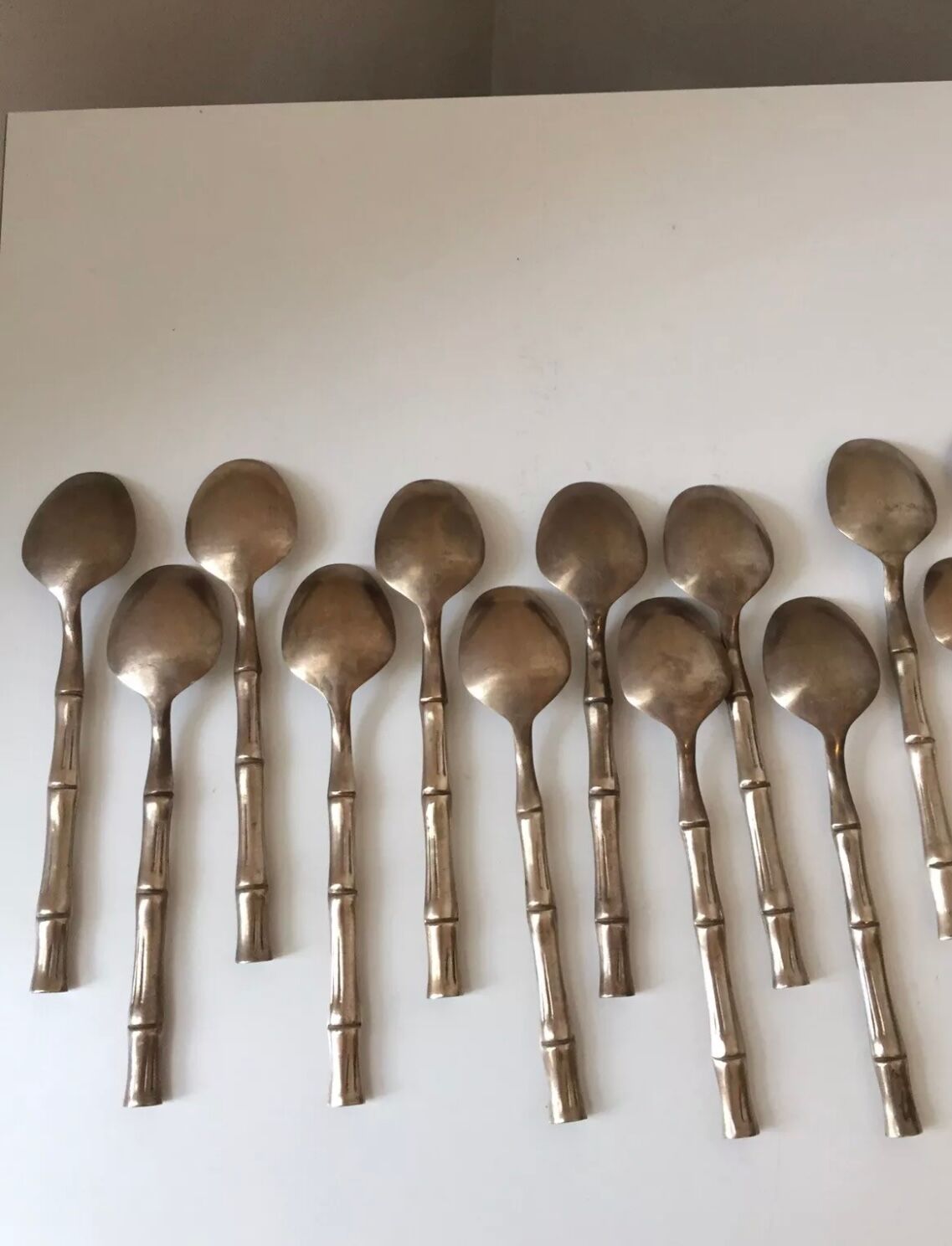 Vintage 1960s Bamboo Brass Cutlery Set