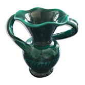 Vase émeraude deux anses