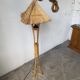 Bamboo and straw floor lamp 1980