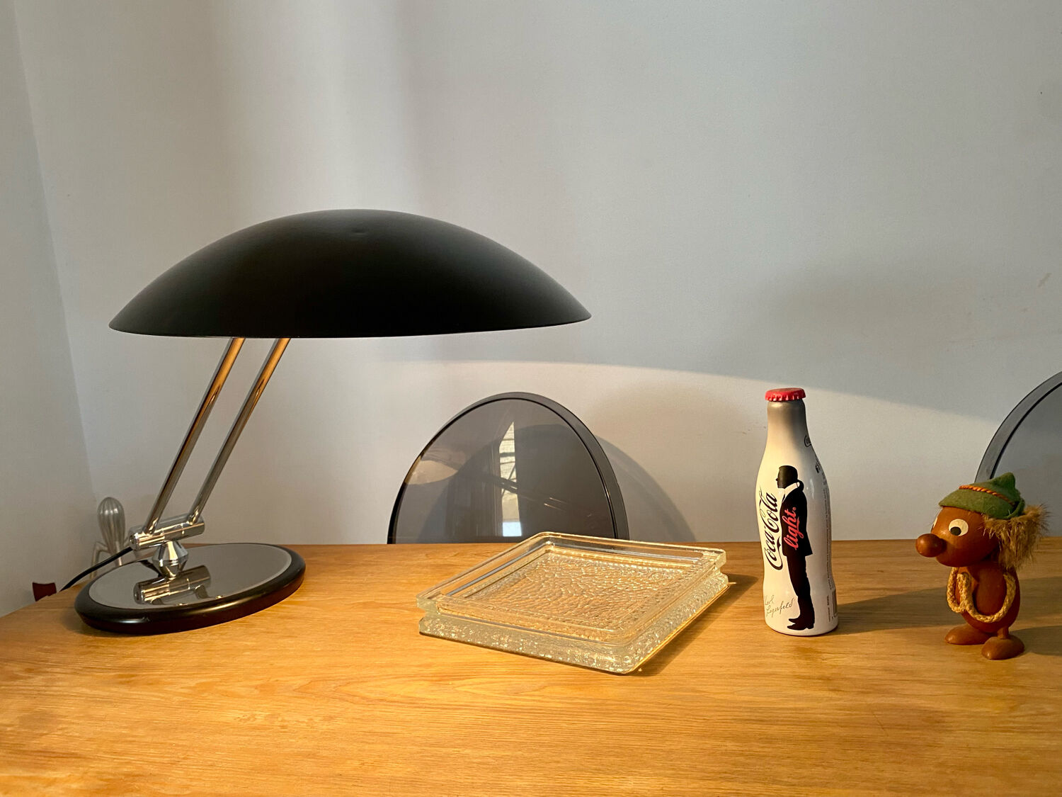 Desk lamp saucer Aluminor France vintage 70s