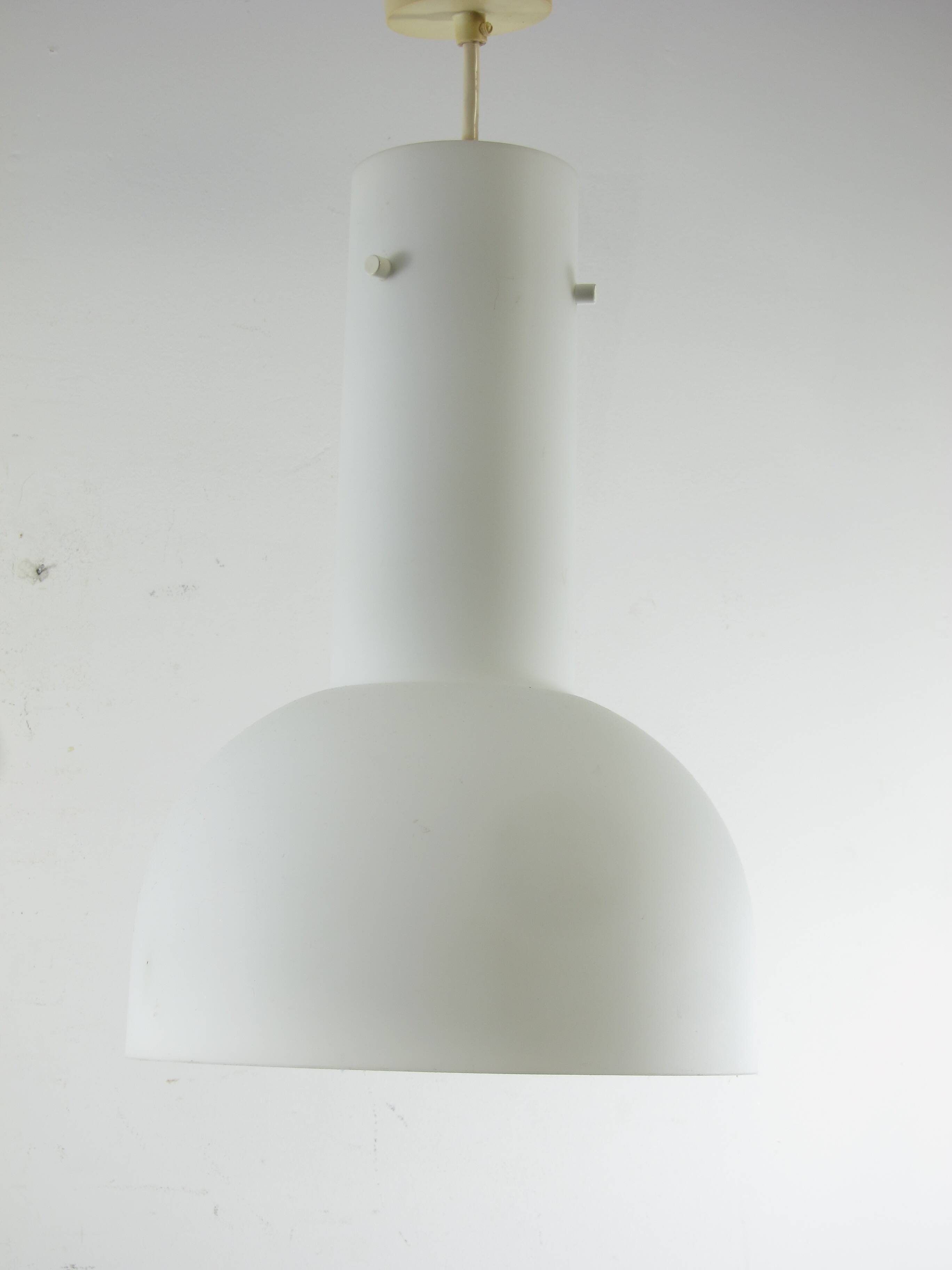 Large opaline glass pendant lamp, Limburg Lighting, 1970s