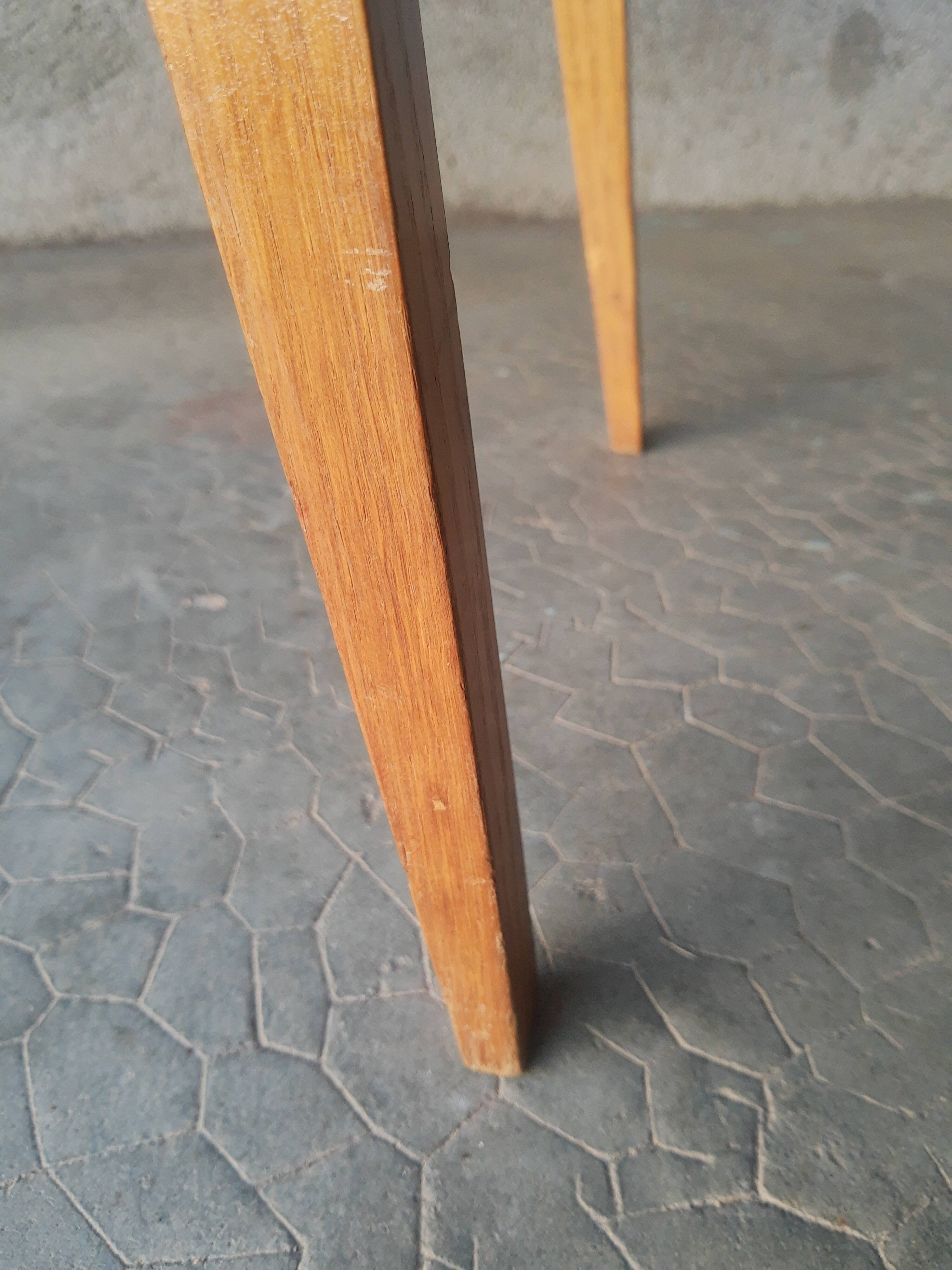 Vintage wooden compass foot bedside table