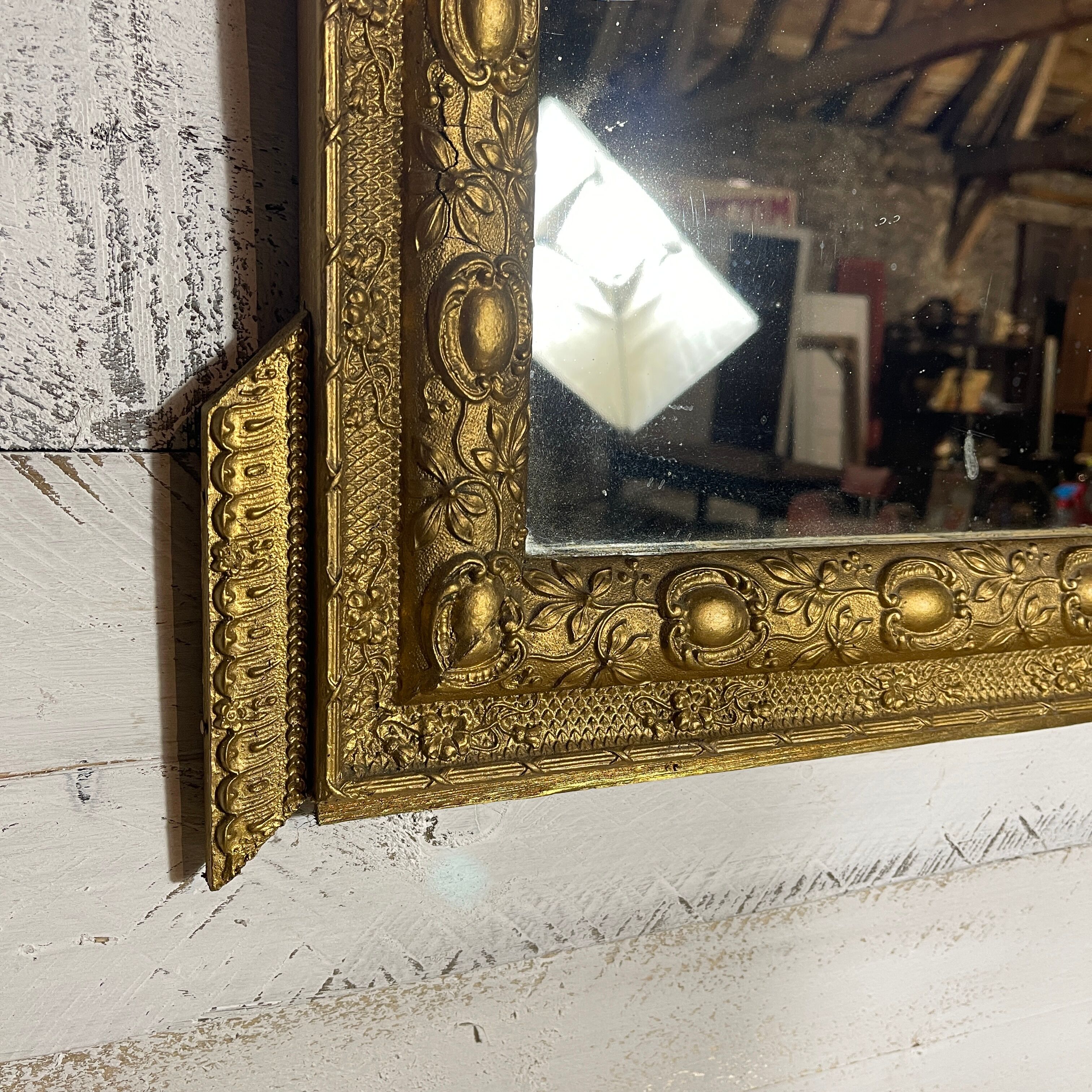 Golden baroque mirror